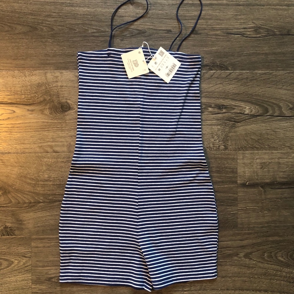 COPY - Zara Blue and White Navy Striped Romper